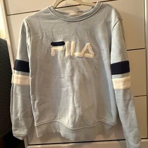 Fila Light Blue Crewneck Sweater with Navy Accents